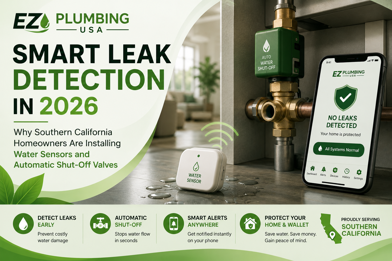 Smart Leak Detection in 2026: Water Sensors and Automatic Shut-Off Valves for Southern California Homeowners